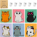 6 Pack Swedish Dishcloths for Kitchen, Cat Gifts for Cat Lovers Swedish Rag | Absorbent Dish Cloth with Adhesive Clips, Reusable Paper Towels No Odor for Countertop Sink Kitchen Cat Mom Gift for Women