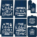 Leinuosen 8 Pcs Kitchen Towels and Oven Mitts Sets Pot Holders Dishcloths Set Kitchen Decorative Accessories Absorbent Potholders Heat Resistant for Chef Baking Cooking