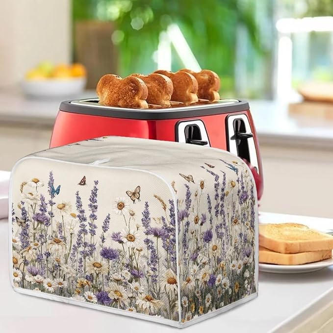 Wild Floral Flowers Two Slice Toaster Cover, Kitchen Small Appliance Covers Home Table Decoration Microwave Oven Dustproof Cover Keep From Dirty Stain