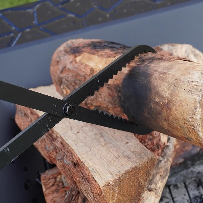 Firewood Tongs 28in Heavy Duty Solid Steel | Grizzly Grabber, Fire Tongs for Fire Pit, Bonfire Campfire, Outdoor Indoor Log Grabber, Rustproof, Safely Moves Firewood