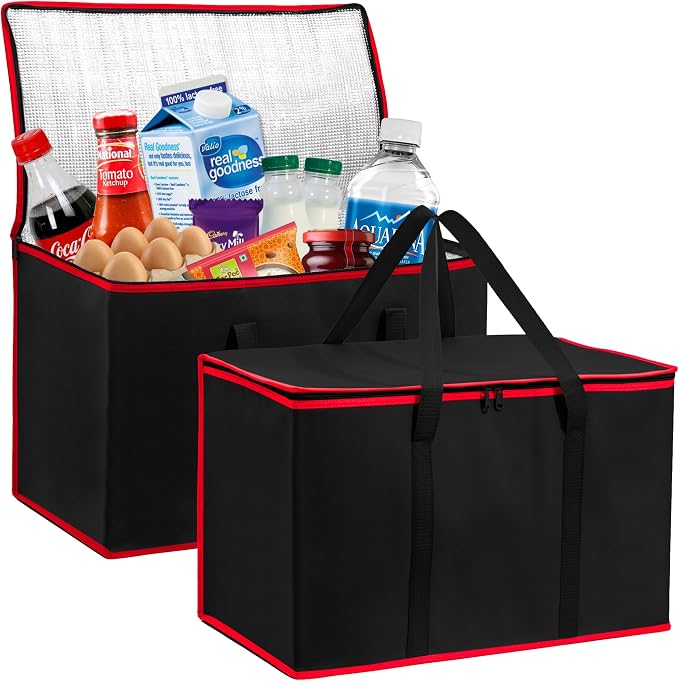 Carrywell (Not Made In China) Insulated Food Delivery Bags, XXXL Pizza Delivery and Reusable Warming Bag For Catering, Thermal Insulation Tote for Hot and Cold Food, Doordash