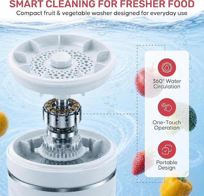 Fruit and Vegetable Washing Machine – Automatic Produce Cleaner and Fruit and Veggie Purifier