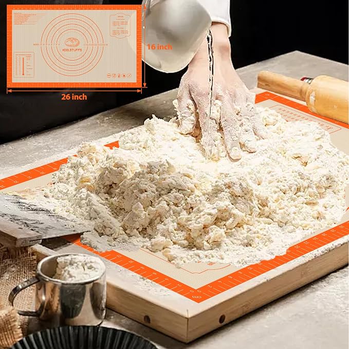 Silicone Baking Mat Set of 5, Nonstick & Reusable | Pastry Mat, Silicone Bread Sling & Loaf Pan Liners for Bread, Macaron Baking Mat for Cookie, Macarons
