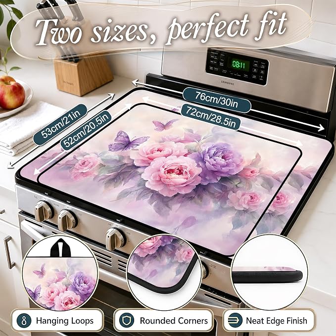 Stove Top Covers with A Non-slip Rubber Coating | protect Your Stove from Scratches, Extend Countertop Space, and Add A Classic Kitchen Touch