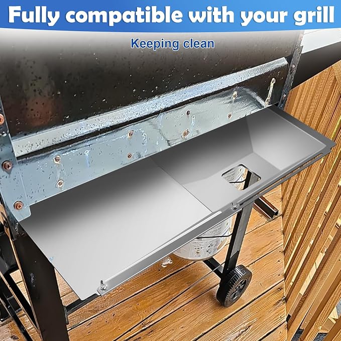 Grease Tray with Catch Pan and Foil Liner, Adjustable Drip Pan for 3/4/5 Gas Grill Models from Dyna Glo, Nexgrill, Expert Grill, Kenmore, Charbroil, BHG and More Grill Replacement Parts.