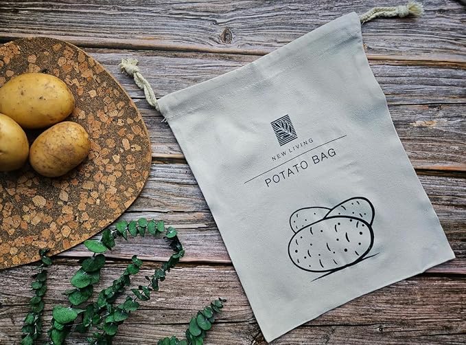 New Living Eco Potato & Onion Storage Bags, Linen Cotton Material, 30 * 40cm