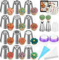 Kootek 48 Russian Piping Tips Set Frosting Piping Kit for Beginners & Pros | Piping Bags and Tips Set, Cake Decoarting Supplies Kit, 12+2 Piping Tip, 30+1 Pastry Bags, for Cupcake Cookie Cake Decorating