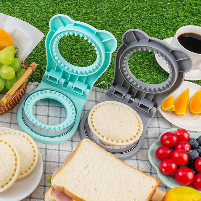 Nifogo Large Uncrustable Sandwich Cutter Maker for Kids | Sandwich Cutter and Sealer, Leak-proof Seal, Stainless Steel & PP Plastic, for Children Boys Girls Lunch Breakfast