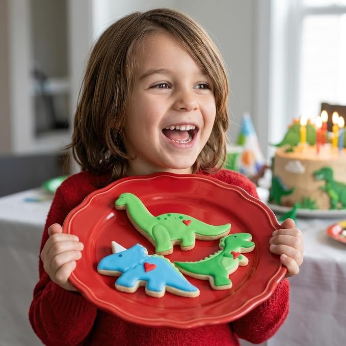 Ann Clark Dinosaur Cookie Cutter Set of 3, Made in USA | Includes: T-Rex, Triceratops & Brontosaurus, Perfect Size & Shape, From America's Largest Cookie Cutter Maker