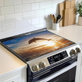 Shark Ocean Stove Top,Ceramic Cover Glass Cooktop Heat Resistant Stove Top Covers Mat Prevents Scratching Stoves/Counter/Washer Protector,28x20 in