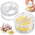2PCS Clear Manual Garlic Twister, Garlic Crusher, Ginger & Nuts Mincer Tool | Multi-Functional Mincer & Grinder for Garlic, Onion, Ginger, Herbs, Nuts
