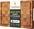 Bamboo Cutting Board 16'' Wood Wooden Cutting Boards for Kitchen Chopping | Heavy Duty, Solid & Durable, Juice Groove, Chopping Board, End Grain, Smart Flexible High Rank Stainless Steel Titanium