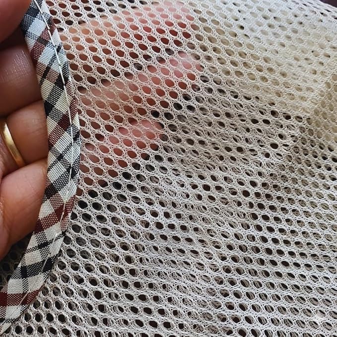 Reusable Hanging Storage Mesh Bags, White, 2 Bags & 2 Hooks | Durable, Breathable, For Fruits & Vegetables, Kitchen & Home Decor