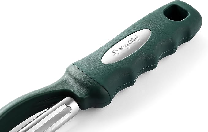 Spring Chef Swivel Potato Peeler w/Soft Grip Handle, Set of 2, Pine Green | Premium Vegetable Peeler w/ Sharp Stainless Steel Blades, Multifunctional Food Peeler for Apple, Carrot, Cucumber, Fruit