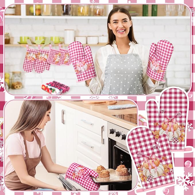 Fanfanwin 10 Pcs Fall Scarecrow Kitchen Decor Set Scarecrow Pumpkin Kitchen Rugs Towels Pot Holders Oven Mitts Set for Thanksgiving Autumn Baking Cooking BBQ Home