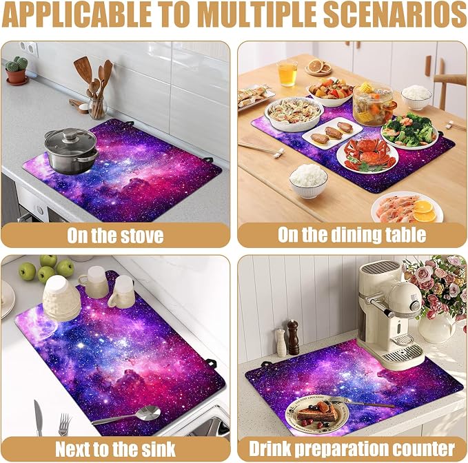 Purple Galaxy Space Stove Top Covers for Electric Stove, Electric Gas Stove Pad Heat Resistant Range Cooktop Protector for Home Decor Kitchen 28"x20"
