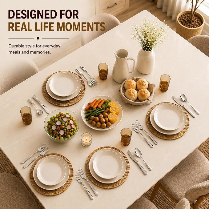 KIKCOIN 20-Pc Silverware Set for 4, Heavy Duty Stainless Steel Flatware Set | Food-Grade Stainless Steel Cutlery Set with a Rust-Resistant, Mirror-Polished Finish; Utensils Set with Knives, Forks, Spoons