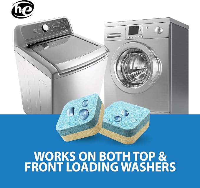 SANI 360° Enzyme Washing Machine Cleaner Tablets, 12-Pack, Lemon Scent | Deep-cleans and deodorizes front-load and top-load washers; 12 tablets provide up to a one-year supply when used monthly.