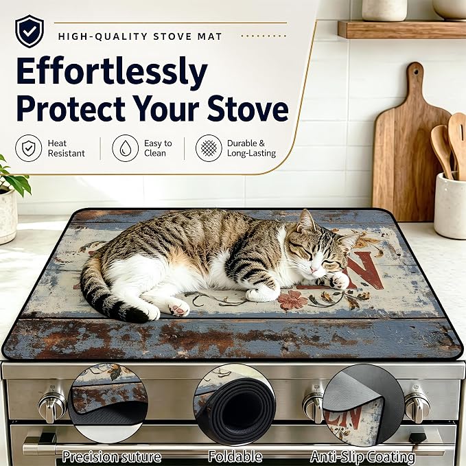 Stove Top Covers with A Non-slip Rubber Coating | protect Your Stove from Scratches, Extend Countertop Space, and Add A Classic Kitchen Touch