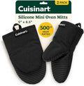 Cuisinart Mini Oven Mitts, 2-Pack 5"x8.5", Heat Resistant 500F | Compact pot holder for baking, air fryer, and cookware, silicone non-slip grip, hanging loop, fits either hand, wipes clean
