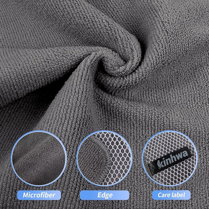 Dish Cloths for Washing Dishes with Scrub Side, Microfiber Dish Rags | Dual-sided microfiber dish cloths with scrubber for stuck-on food, quick dry kitchen washcloths 9 Pack, 6" x 6 Inch Gray
