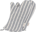 NEOVIVA Kitchen Oven Mitts for Kids,Heat Resistant Cotton Oven Gloves | Set of 2,for Cooking,Baking,Play Kitchen,Farmhouse Restaurant,Chalk Striped Wild Dove