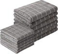 Puomue Microfiber Kitchen Towels and Dishcloths Set, 26 X 18 Inch and 12 X 12 Inch, Set of 12 Bulk Lint Free Dish Towels for Drying Dishes, Grey