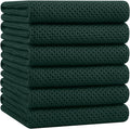 Homaxy 100% Cotton Oversized Waffle Weave Kitchen Towels 6-Pack | Blackish Green, 20 x 28 Inches, Ultra Soft Absorbent Dish Towels, Quick Drying Large Cleaning Towels