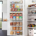 ElegantArray 8-Tier Pantry Door Organizer, White | Over The Door, Hanging Spice Rack Shelves, Kitchen & Bathroom Storage, Home Office & Laundry Room