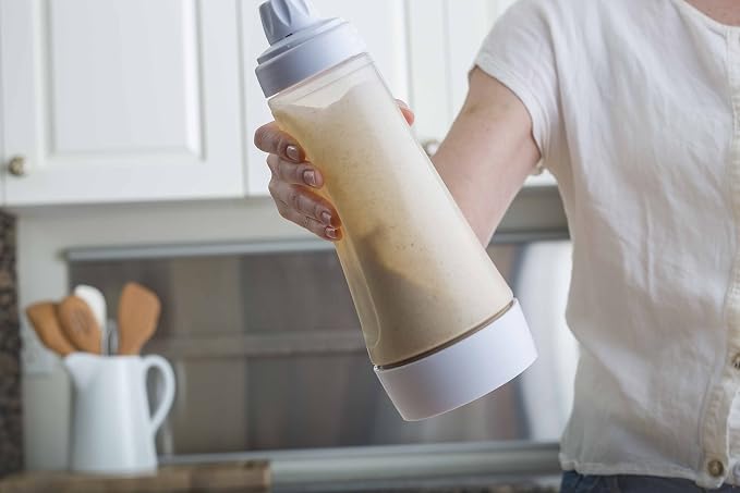 Whiskware Pancake Batter Mixer with BlenderBall Wire Whisk | No Mess | Dishwasher Safe | Blenderball Mixes Ingredients As You Shake | Kitchen | Camping | Waffle Batter Mixer