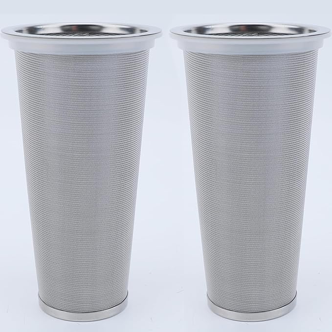 Fermus Set of 2 Cold Brew Coffee Filter for 32oz / 1Quart Wide Mouth Mason Jar Infuser 304 Stainless Steel Strainer with Seal Ring Design for Grounds Tea Fruit Coffee Filter