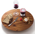TIDITA 18" Acacia Wood Lazy Susan for Table Top, Swivel Charcuterie Board | 360° Rotation, No Rim, Solid Acacia Wood, Non-Skid Pads, Round Lazy Susans Turntable for Countertop, Extra Large
