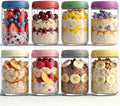 18 OZ 8Pack, Overnight Oats Jars with Lids, Glass Meal Prep Containers, Airtight Mason Jars for Breakfast, Yogurt Parfait, Salad & Smoothies, Leakproof and Reusable Food Storage Jars(8Pack)
