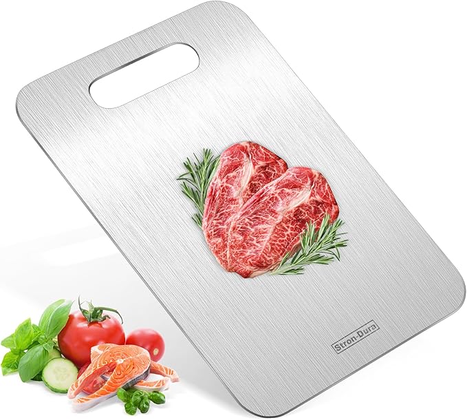 Cutting Board, Stainless Steel Cutting Board, Foodgrade Cutting Boards for Kitchen, Double Side Use, Odor free, M, 13.4" * 9"