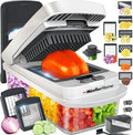 Mueller The Real Original Pro Vegetable Chopper & Mandoline Slicer, 10-in-1 | since 2013, 8 Blade Food Veggie Chopper, Onion Vegetable Cutter with Container, Kitchen Gadgets & Essentials