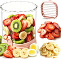 Hendiy Strawberry Slicer with Stainless Steel Blades | Egg & Fruit Slicer Cup for Banana, Cucumber, Mushroom | ABS Detachable Kitchen Gadget - Precision Berry Cutter Tool (1-Pack)