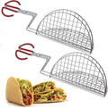Taco Shell Tongs for Frying by StarBlue - 8 Inch 2 Units Easy-Grip Tool for Making Crispy Taco Shells - Heat-Resistant and Dishwasher Safe
