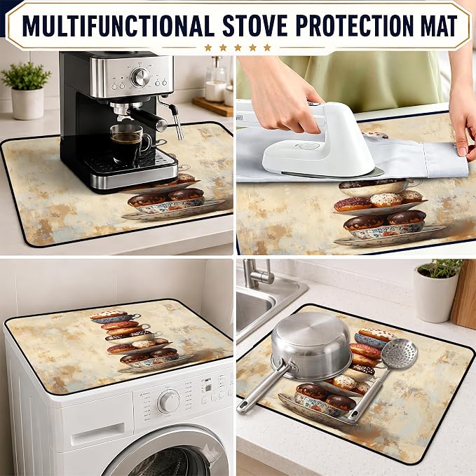 Stove Top Covers with A Non-slip Rubber Coating—protect Your Stove from Scratches, Extend Countertop Space, and Add A Classic Kitchen Touch.