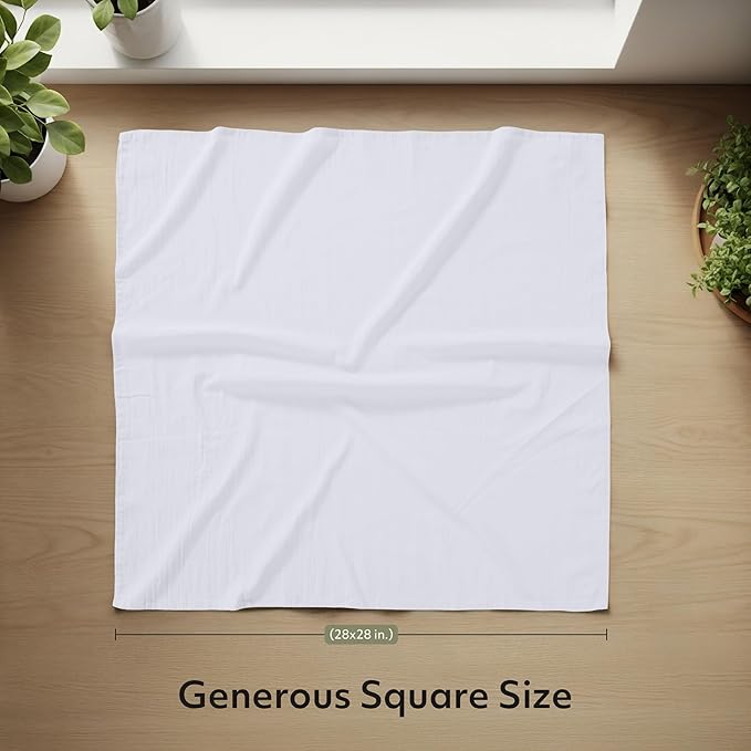 Utopia Kitchen White Flour Sack Towels [12 Pack - 28 x 28 Inch] 100% Cotton | Tea Towels for Cleaning & Drying - Highly Absorbent Kitchen Dish Cloth