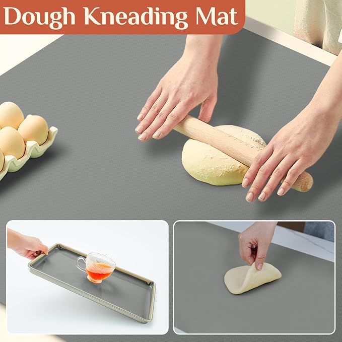 GTJ Silicone Baking Mat Roll, Reusable Baking Sheet Liners, 12 in x 6 ft | Free Cut to Size, Food-Grade, Non-Stick, Non-Slip, For Dough, Pastry, Air Fryer, Freeze Dryer, Oven Pan, Kitchen Counter