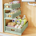 Under Sink Organizer, 3-Tier Thickened Metal Pull out Cabinet Organizer Shelf, Height Adjustable Slide out Storage Drawer Rack for Kitchen Bathroom Pantry Laundry Home Organization, 1-Pack, Green | 35% Extra Storage Capacity, Carbon Steel, Hold Up 55lb...