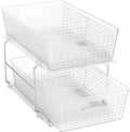 Simple Houseware 2 Tier Pull-Out Sliding Drawer Under Sink Storage, Clear | Great for Kitchen Bathroom Tray Shelf Organizer