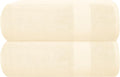 GLAMBURG Premium Cotton Oversized 2 Pack Bath Sheet 35x70-100% Pure Cotton - Ideal for Everyday use - Ultra Soft & Highly Absorbent - Machine Washable – Ivory