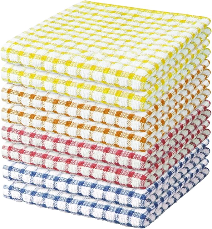 Nialnant 8 Pcs Dish Rags for Washing Dishes | 100% Cotton Kitchen Towels Soft Absorbent Quick Drying Dish Cloths for Kitchen, Cleaning rags - 11 x 11In