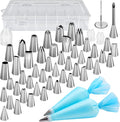 Kootek 54 Piping Bags and Tips Set Frosting Piping Kit for Beginners & Pros | Storage Case, Baking Supplies Kit, 48 Numbered Icing Piping Tips, 2 Reusable Piping Bags, for Cupcake Cookie Cake Decorating