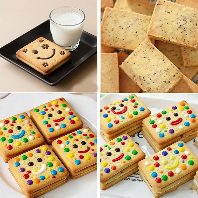 10PCS Rectangle Cookie Cutter & Square Cookie Mold, Stainless Steel Kitchen Baking Supplies, Sandwich Cutters, 5 Sizes for Fondant Cake, Cookies, Biscuits & DIY Party Decor (10PCS)