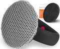Cast Iron Cleaner Scrubber+Tray Heavy Duty Handle, 3mm Welded Chain Mail | Fine Ring,Stainless Steel Sponge Chainmail Scrubber, Skillet Oven Grill Cleaning Metal Brush -Dishwasher Safe,Heat Resistant