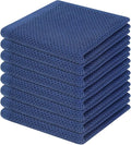Homaxy 100% Cotton Waffle Weave Kitchen Dish Cloths 8-Pack, Navy Blue | 12 x 12 Inches, Ultra Soft Absorbent Dish Towels, Quick Drying Dish Rags with Hanging Loop