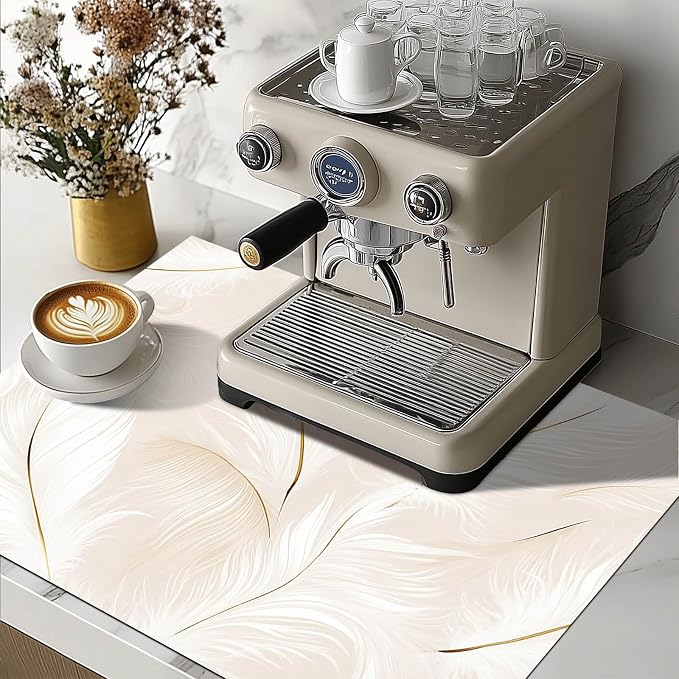 HOMETITUTE White Feather Stove Top Cover 28x20 Diatomite Heat Resistant Mat