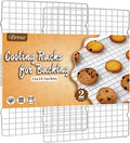 2PCS Cooling Rack for Cooking and Baking, 15" x 10" Wire Rack,Silver | Thick Wire Rack, Oven & Dishwasher Safe, for Roasting, Grilling, Drying, Fits Half Sheet Pan